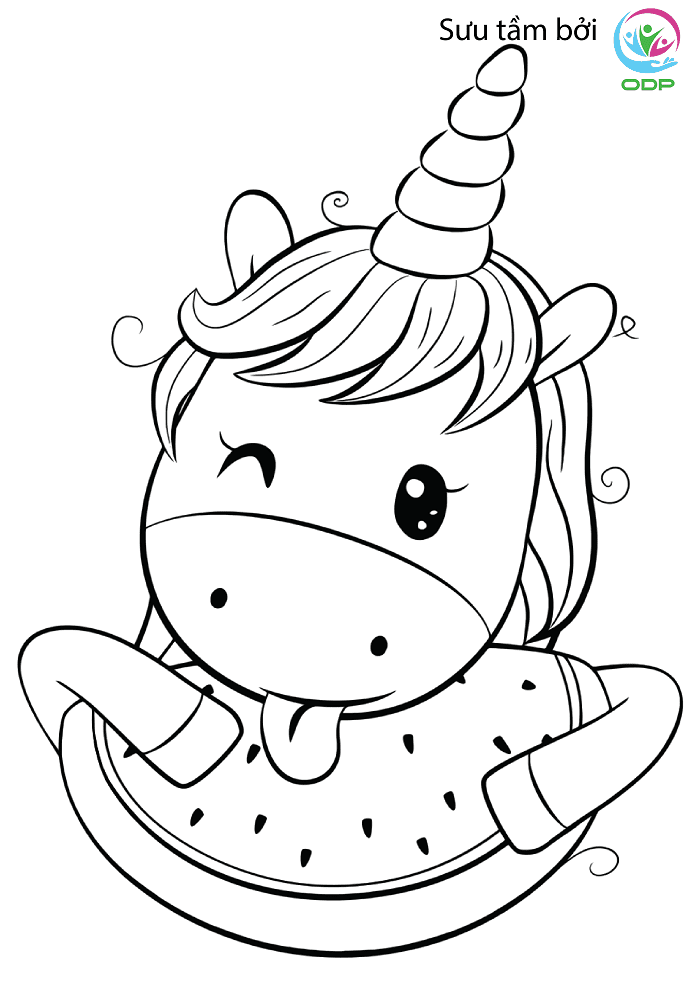 65 tranh tô màu unicorn cute dễ thương nhất Update 2023
