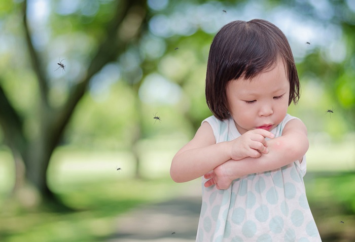 bé bị côn trùng cắn sưng tấy